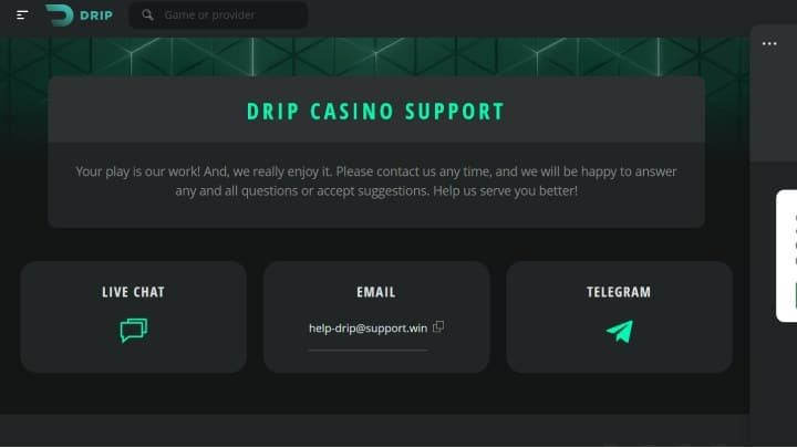 Support Drip Casino